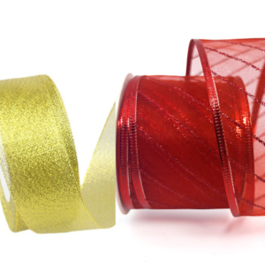 Cintas decorativas rojo y/o dorado 9M x 5CM