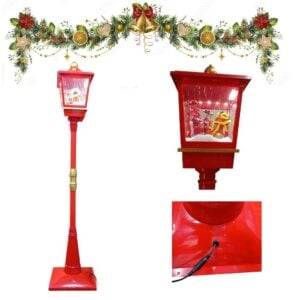 Farol Navideño Chino de190cm Musical Con destello de Nieve