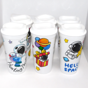 Vaso de plastico con tapa 17cm