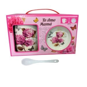Set de Taza para mamá :   plato + cucharita + Tacita