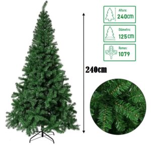 Árbol canadiense de Navidad 240cm 1079 Ramas Bavaria Verde