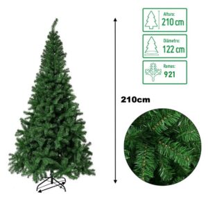 Árbol canadiense de Navidad 210cm 921 Ramas Bavaria Verde