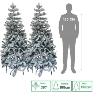 Arbol Navideño Nevado 387 Ramas y 150cm de alto