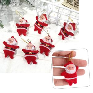 Set de 6 mini santas navideños adornos para colgar