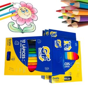 Pinturas juego de 12 colores con saca puntas - Pequeñas