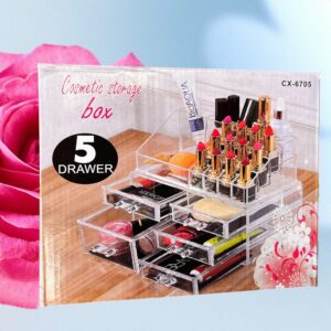 Organizador de maquillaje acrílico 5 compartimentos