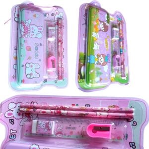 Juego de cartuchera, Lapices, Borrador, Tajador y reglas