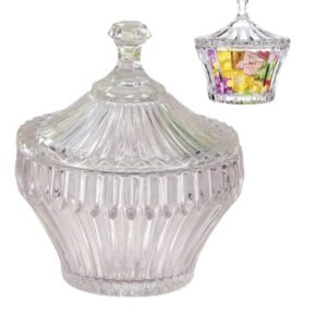 Azucarera Bowl de vidrio recipiente para dulces con tapa