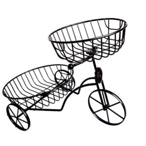 Frutero Triciclo decorativo con 2 cestos encimeras de metal