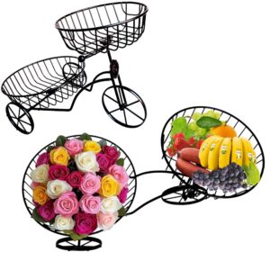 Frutero Triciclo decorativo con 2 cestos encimeras de metal
