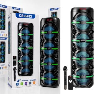 Parlante Torre con Microfono 8403 alida USB, AUX, TF, MIC