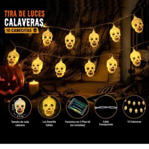 Cabezas de calavera Tira de luces de LED 2mts