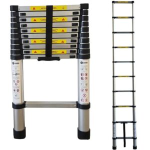 Escalera telescópica de aluminio de 10 peldaños de 3.2 metros