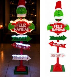 Letreros Crinch Letrero navideño con luces