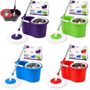 Trapeador Con Balde Escurridor Giratorio Automático 1 Mopa